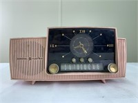 General Electric pink AM radio alarm clock
