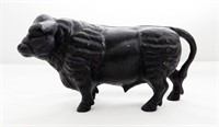 CAST IRON BULL BANK filled with COINS!