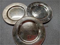 3 sterling silver plates, 9.3toz