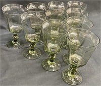 10pc Lenox Antique Pale Green Water Goblets