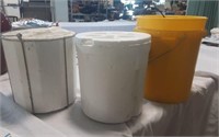 3 Styrofoam live Bait buckets