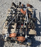 (Z) 4 Weedwacker Heads, A Tiller, A Hedger head,