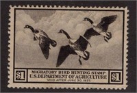 US DUCK STAMP SCOTT# RW3-UNUSED NO GUM SCV: $90.00