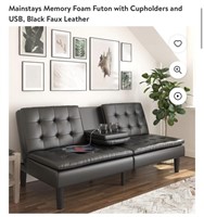 $228 Mainstays Memory Foam Futon with Cupholders