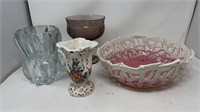 Ceramic Basket Bowl, Vases and more