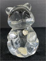 Fenton Teddy Bear Paperweight Figurine-Silver
