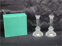 (2) AMERICAN MADE LEAD CRYSTAL CANDLESTICK HOLDERS