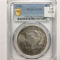 1928 $1 PCGS AU58