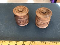 Pair of small wooden trinket boxes