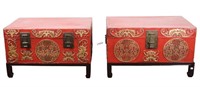 PAIR OF EARLY 19th CENTURY CHINESE TRAVEL TRUNKS