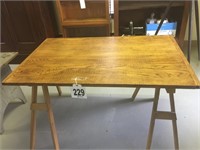 Antique Table Painted Legs with Oak Top