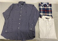 2 Ralph Lauren & 1 American Eagle Shirt Size Small