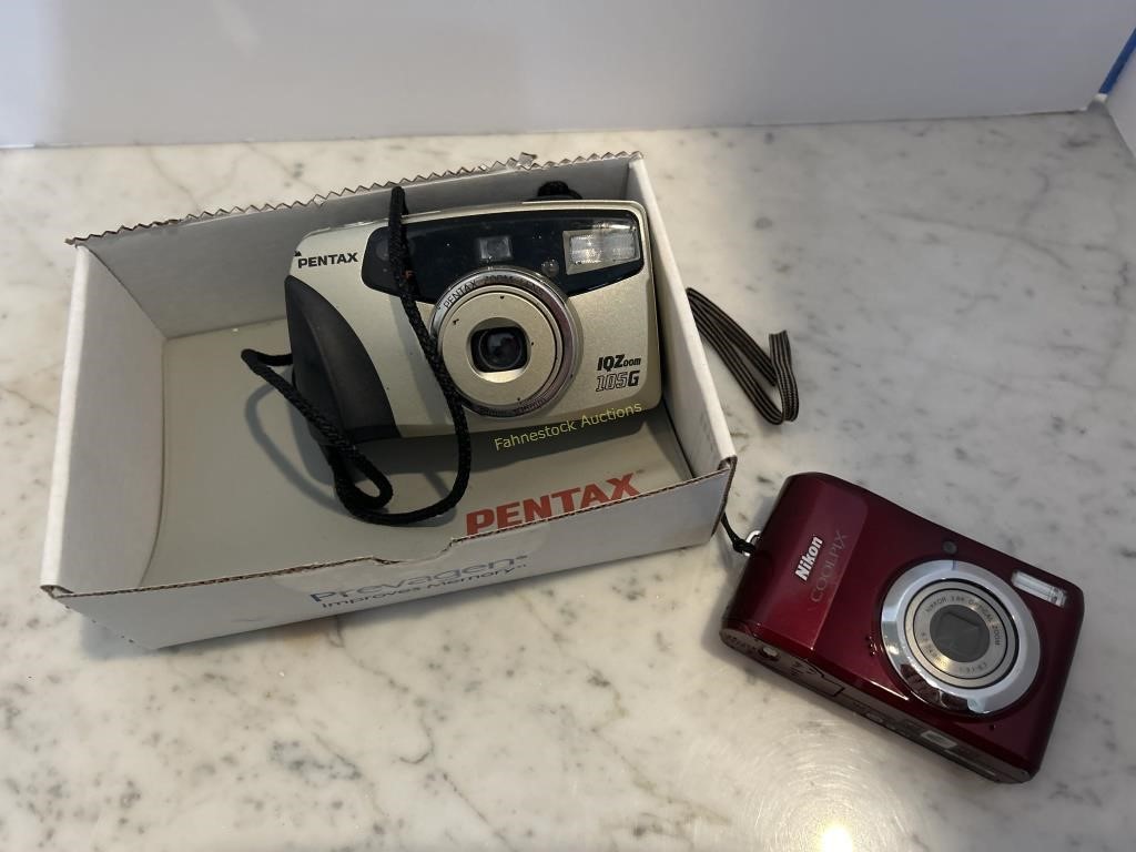 Pentax Camera w/ Booklet & Nikon Camera