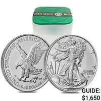 2024 AMERICAN SILVER EAGLE 20 COIN BU ROLL