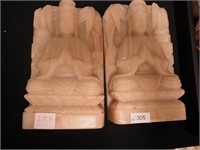 Pair of vintage carved soapstone bookends