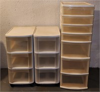 Lot of White Craft Supply Storage Organizers