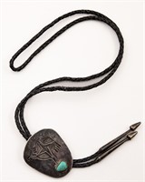 Navajo Sterling Turquoise Bolo Tie