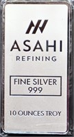 10 troy oz Asahi Refining silver bar