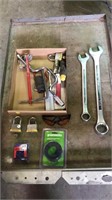 Large wrenches, locks, safety glasses, bump feed