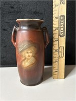 Antique Czecho Slovakia Portrait Vase