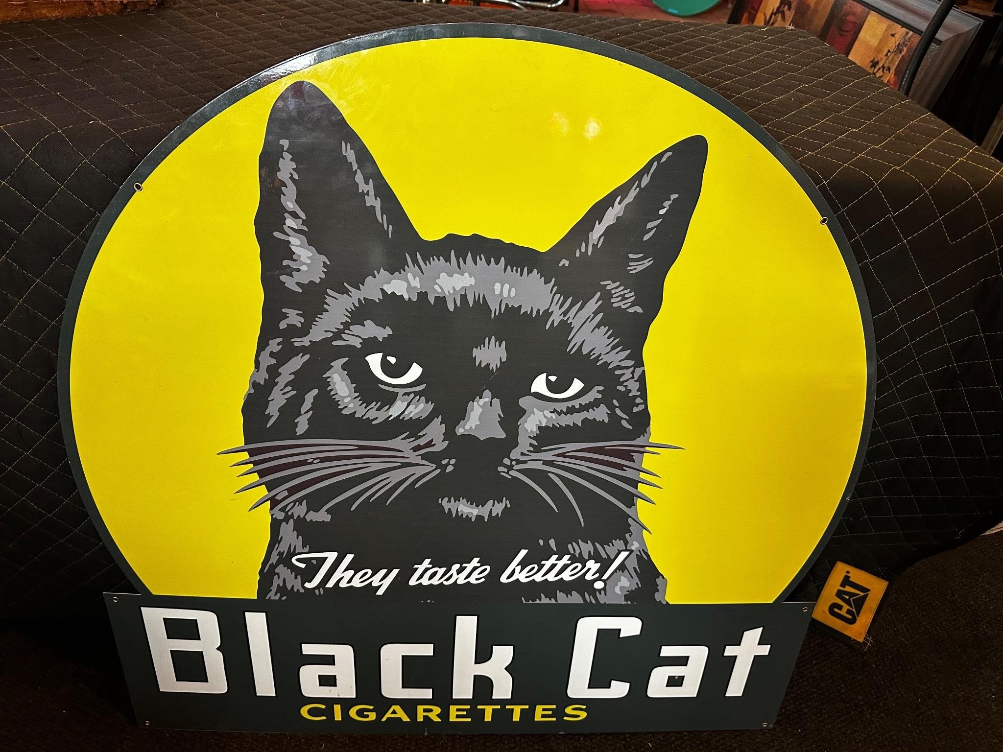 3ft x 3ft Metal Black Cat Cigarettes Sign