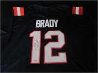 Tom Brady signed football jersey COA