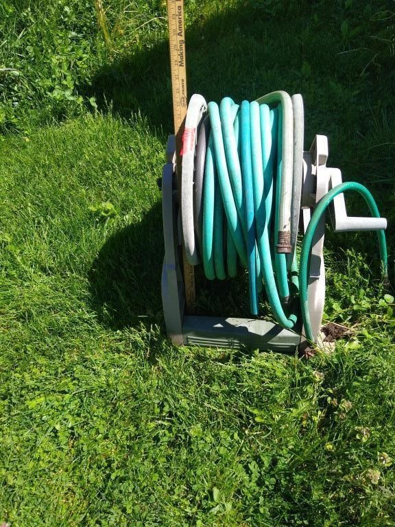 Hose on Reel With Wheels