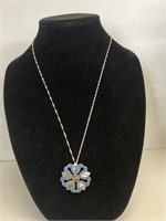 24" necklace Abalone & Turquoise .925
