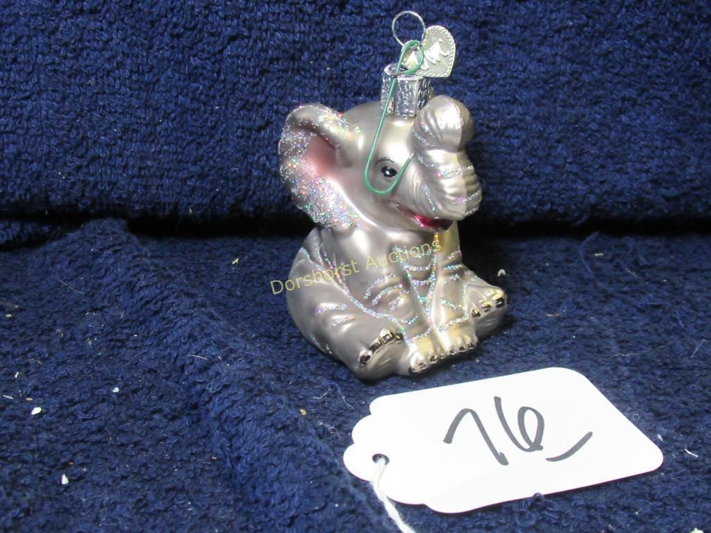 OLD WORLD CHRISTMAS ELEPHANT - GLASS