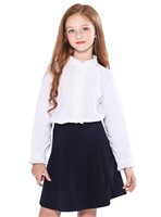 P659  SOLOCOTE Girls White Ruffle Shirt