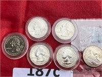 6) UNCIRCULATED QUARTERS