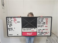 Coca Cola Menu Price Board 29" X 22 1/2" L
