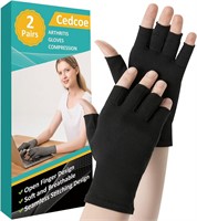 2 Pairs Arthritis Gloves (Black, Small)