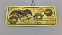 U.S. Collectible Gold Bill