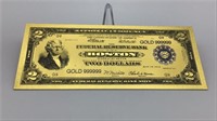 U.S. Collectible Gold Bill