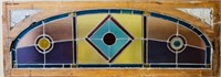 ANTIQUE ARCHED STAINED GLASS WINDOW