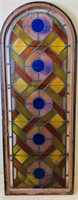 ANTIQUE ARCHED STAINED GLASS WINDOW