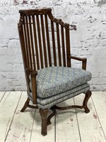 Baker Furniture High Slat Back Arm Chair