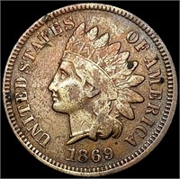 1869 Indian Head Cent ABOUT UNCIRCULATED