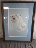 *H J Moeller Signed Polar Bear Print 26.5x20.5