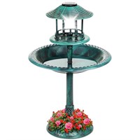 E2812  Best Choice Solar Bird Bath Fountain, Green