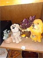 Dog Statue and Dog Planter