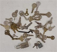 Vintage Assorted Keys and A Few Small Locks
