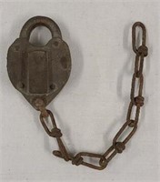 Vintage H.W. Climax Co. Lock with Chain