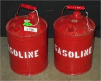 2 pcs Painted Vtg Gas Can 15'h