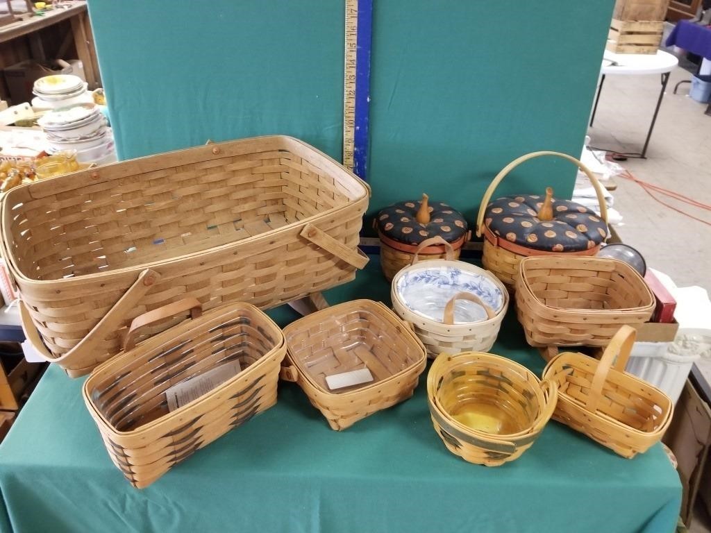 8 PCS LONGABERGER ARTIST SIGNED BASKETS