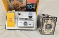 Antique Circa Box Camera & Kodak Instamatic