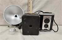 Antique Brownie Cameras & Flash Holder