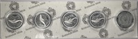 2021 Lot of 5: Silver 1oz Humpback Whale