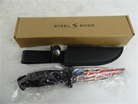 Steel River Model 109 USA Flag Sheath Knife in